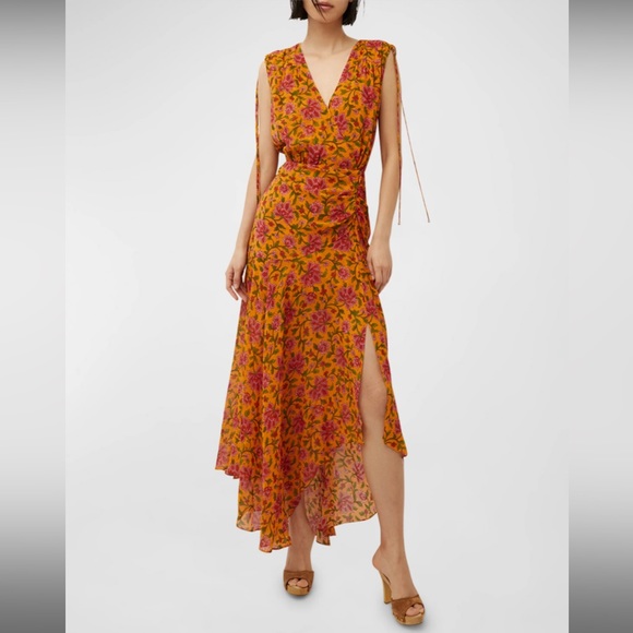 Veronica Beard Dovima Silk Dress | Orange Floral | NWT - Picture 1 of 6